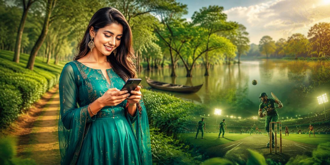 সিলেটের চা বাগানের পটভূমিতে ক্রিকেট বেটিং উপভোগ করছেন একজন বাংলাদেশিব্যবহারকারী